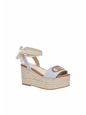 Sandali zeppa Liu Jo denim jacquard in DONNA