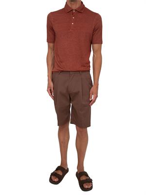 Polo maglia Gran Sasso uomo in lino terracotta in UOMO