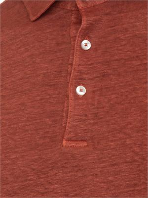 Polo maglia Gran Sasso uomo in lino terracotta in UOMO