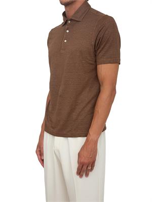 Polo maglia Gran Sasso uomo in lino marrone in UOMO