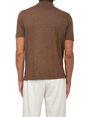 Polo maglia Gran Sasso uomo in lino marrone in UOMO
