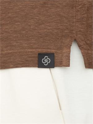 Polo maglia Gran Sasso uomo in lino marrone in UOMO