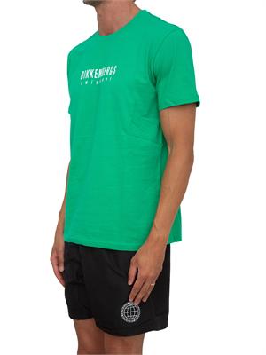 BIKKEMBERGS BEACHWEAR T-shirt verde Bikkembergs Swimwear uomo in cotone in UOMO