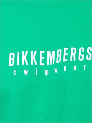 BIKKEMBERGS BEACHWEAR T-shirt verde Bikkembergs Swimwear uomo in cotone in UOMO