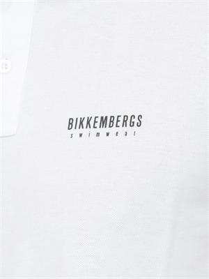 BIKKEMBERGS BEACHWEAR Polo bianca Bikkembergs Swimwear uomo in cotone in UOMO