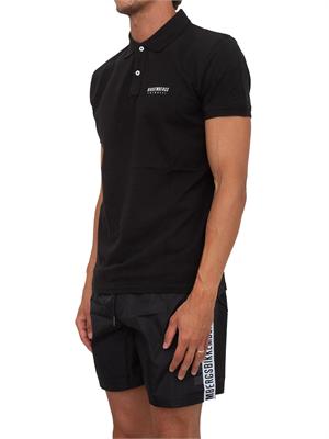BIKKEMBERGS BEACHWEAR Polo nera Bikkembergs Swimwear uomo in cotone in UOMO