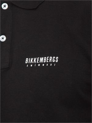 BIKKEMBERGS BEACHWEAR Polo nera Bikkembergs Swimwear uomo in cotone in UOMO