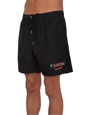 Costume boxer nero Iceberg beachwear uomo in UOMO