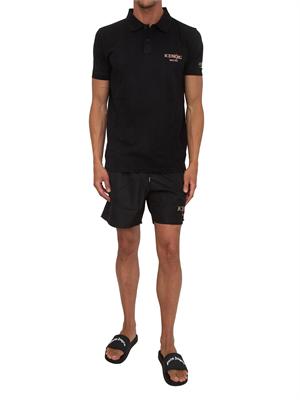 Polo nera Iceberg Beachwear uomo in cotone con logo in UOMO