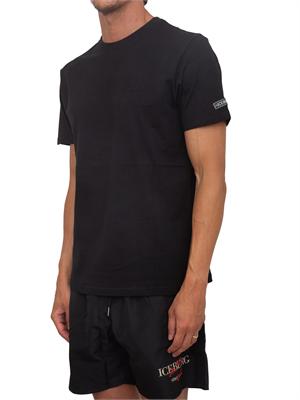 T-shirt nera Iceberg Beachwear uomo con logo in UOMO