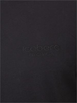 T-shirt nera Iceberg Beachwear uomo con logo in UOMO