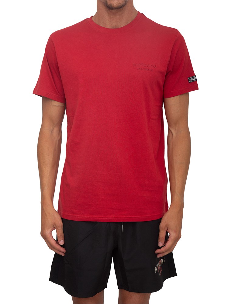 T-shirt rossa Iceberg Beachwear uomo con logo