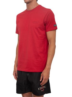T-shirt rossa Iceberg Beachwear uomo con logo in UOMO
