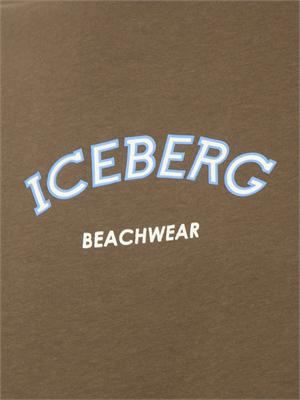 T-shirt verde Iceberg beachwear uomo con stampa logo in UOMO