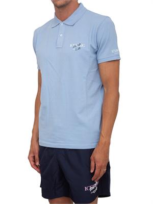 Polo azzurra Iceberg Beachwear uomo in cotone con logo in UOMO