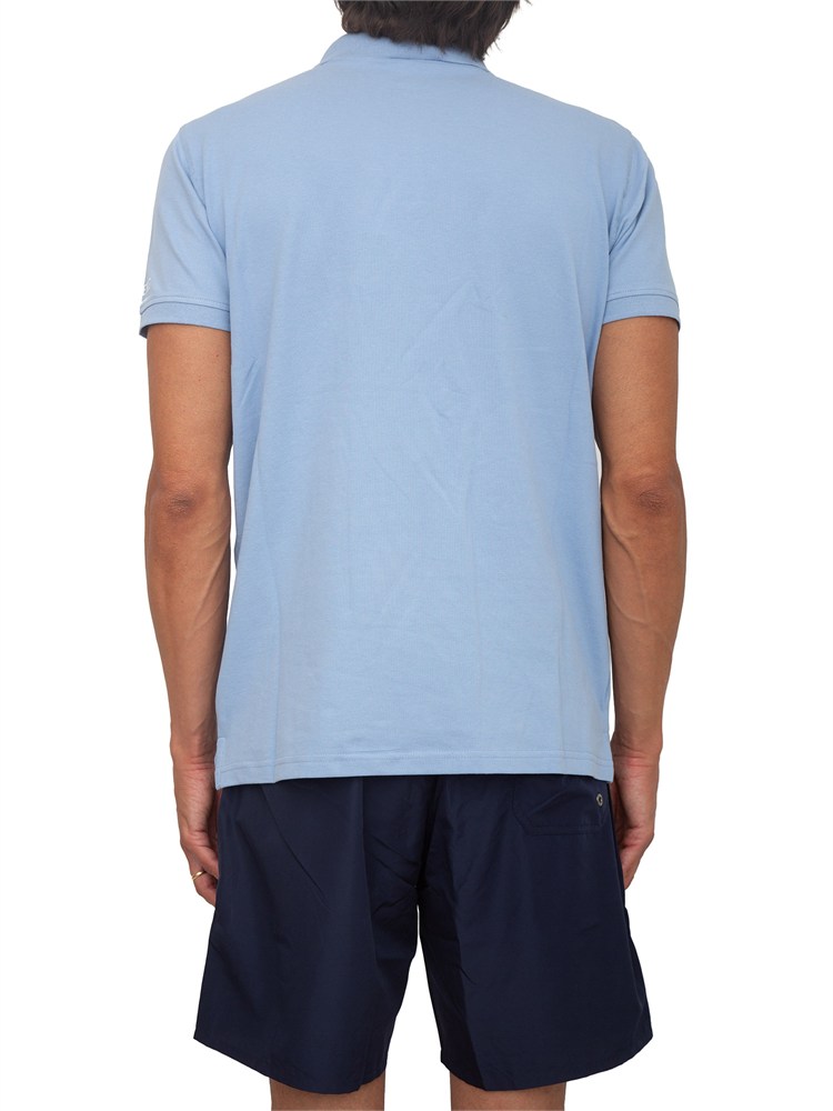 Polo azzurra Iceberg Beachwear uomo in cotone con logo