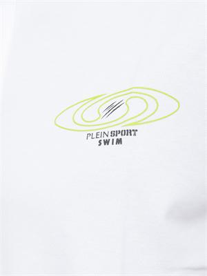 Polo Plein Sport Swim in piquet di cotone bianco in UOMO