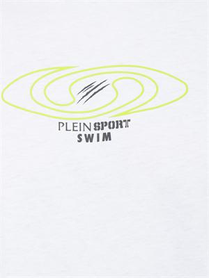 T-shirt bianca Plein Sport Swim uomo con stampe in UOMO