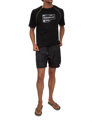 T-shirt nera Plein Sport Swim uomo logo e cuciture a contrasto in UOMO