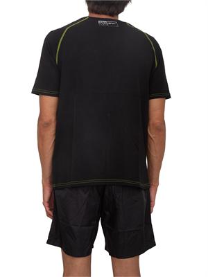 T-shirt nera Plein Sport Swim uomo logo e cuciture a contrasto in UOMO
