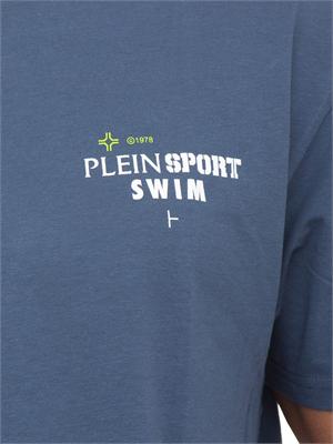 T-shirt uomo Plein Sport Swim in cotone blu in UOMO