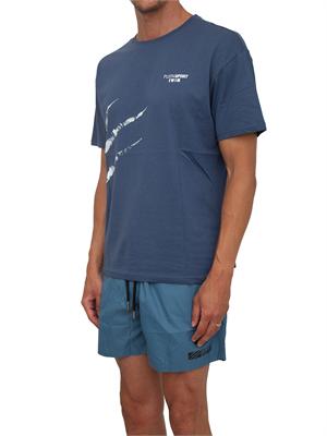 T-shirt uomo Plein Sport Swim in cotone blu con stampe in UOMO