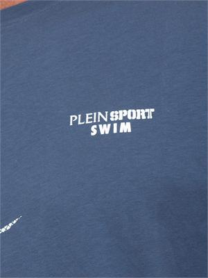 T-shirt uomo Plein Sport Swim in cotone blu con stampe in UOMO