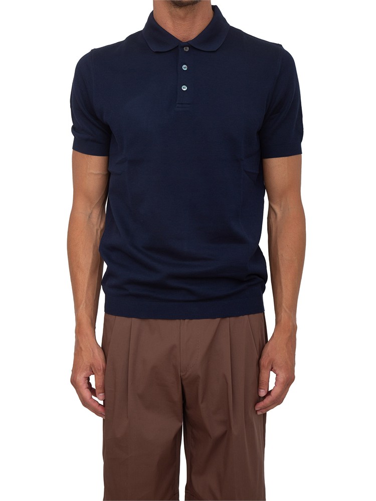 Polo maglia Corneliani in cotone blu