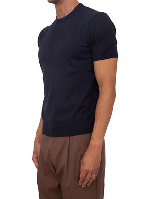 T-shirt maglia Corneliani in seta e cotone blu in UOMO