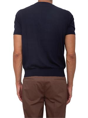 T-shirt maglia Corneliani in seta e cotone blu in UOMO