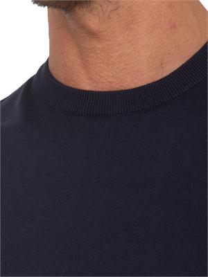 T-shirt maglia Corneliani in seta e cotone blu in UOMO
