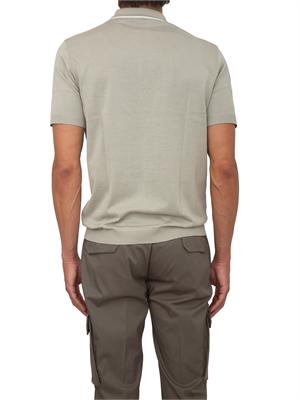 Polo maglia Corneliani in cotone beige con zip in UOMO