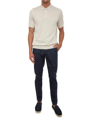 Polo Corneliani in cotone avorio con trama maglia in UOMO