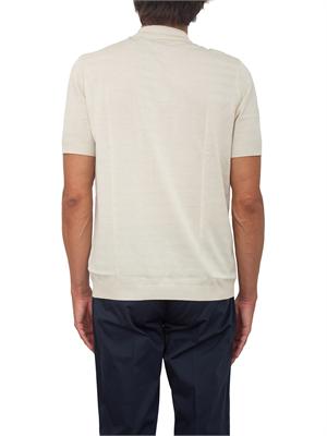 Polo Corneliani in cotone avorio con trama maglia in UOMO