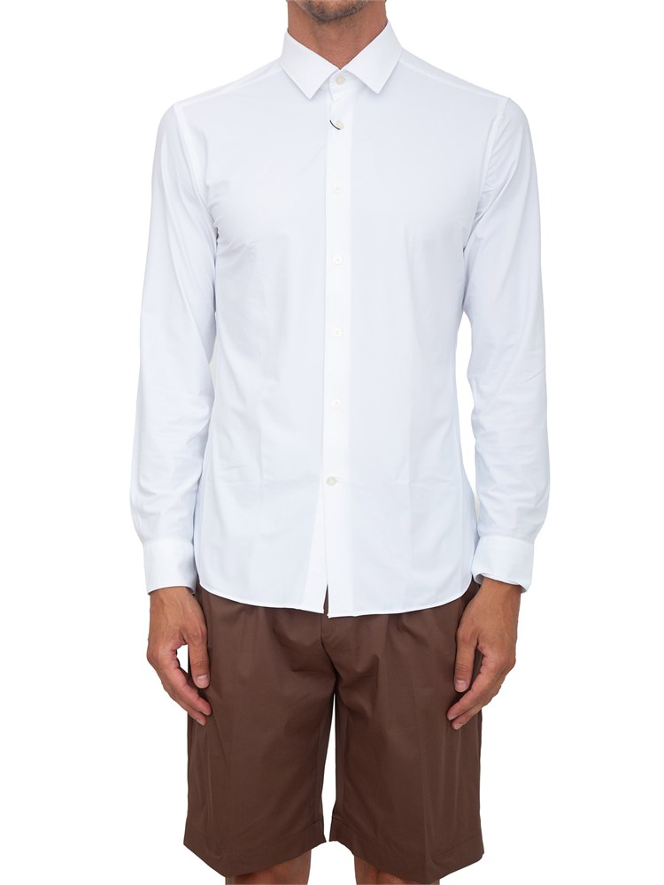 Camicia Corneliani in tessuto bielastico bianco