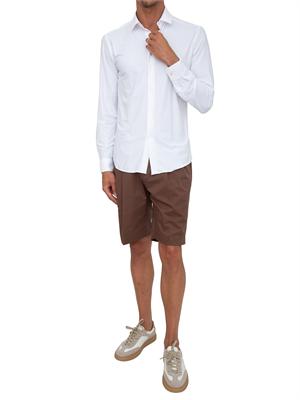 Camicia Corneliani in tessuto bielastico bianco in UOMO