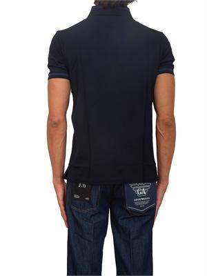 Polo uomo Emporio Armani in cotone blu con profili in UOMO