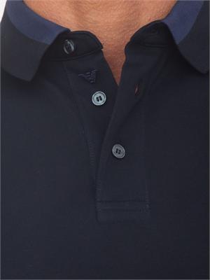 Polo uomo Emporio Armani in cotone blu con profili in UOMO
