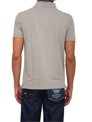 Polo uomo Emporio Armani in cotone grigio con profili in UOMO