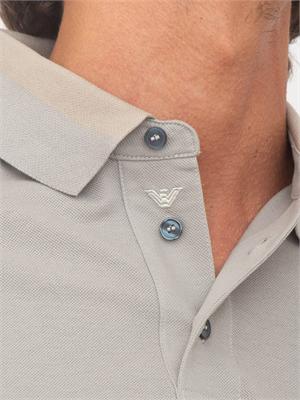 Polo uomo Emporio Armani in cotone grigio con profili in UOMO