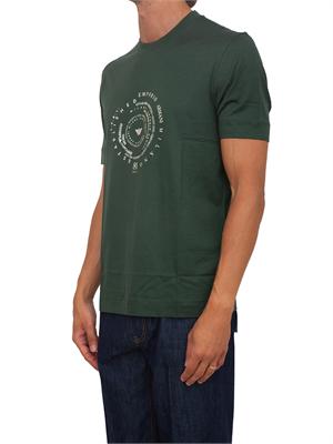 T-shirt Emporio Armani uomo in cotone verde in UOMO