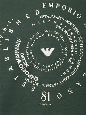 T-shirt Emporio Armani uomo in cotone verde in UOMO