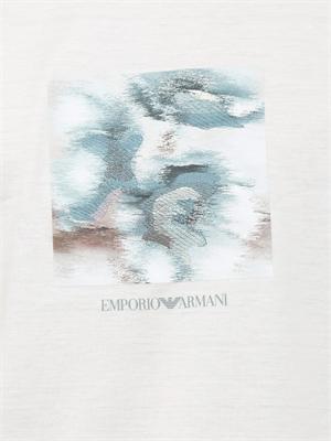 T-shirt Emporio Armani uomo bianca con stampa in UOMO
