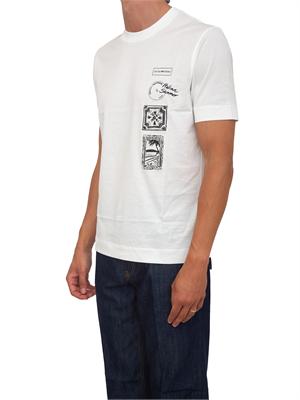 T-shirt Emporio Armani uomo in cotone bianco e logo in UOMO