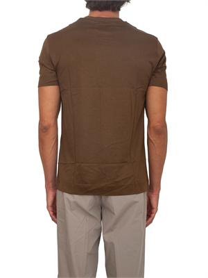 T-shirt Emporio Armani in tessuto marrone con logo in UOMO
