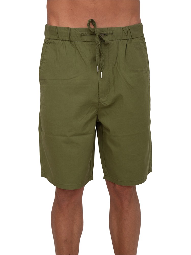 Bermuda Sun68 in popeline di cotone verdi con tasche