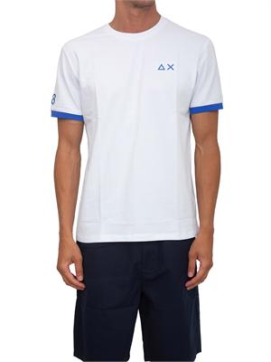 T-shirt Sun68 in piquet di cotone bianco in UOMO