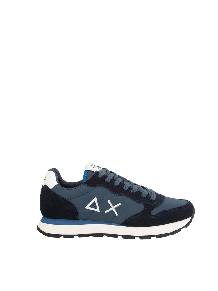 Sneaker Tom SUN68 in tessuto e pelle blu