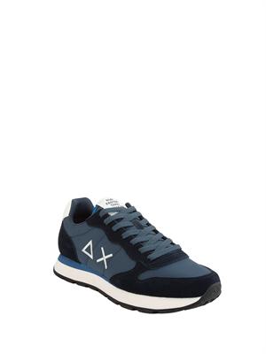 Sneaker Tom SUN68 in tessuto e pelle blu in UOMO