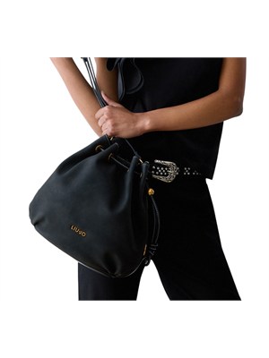 Borsa a tracolla Liu Jo donna effetto nabuk nero in DONNA